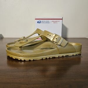 Birkenstock Gizeh EVA Glamour Gold Thong Sandals Womens EU 38 US 7-7.5 Worn Once